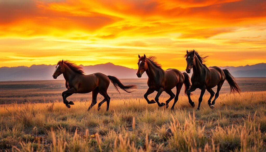 Majestic Mustangs in the American Plains